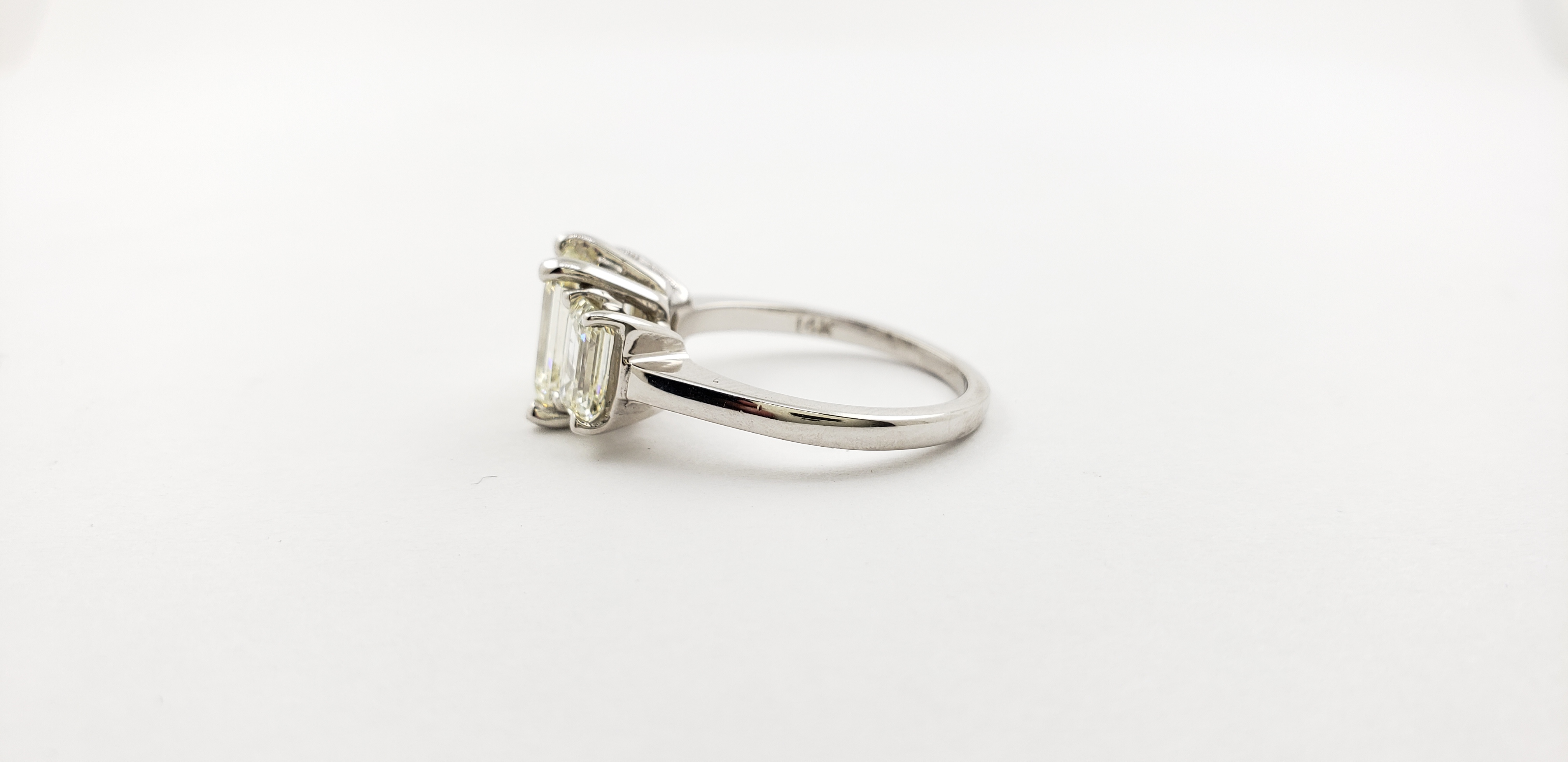 Three-Stone Emerald Cut Diamond Ring